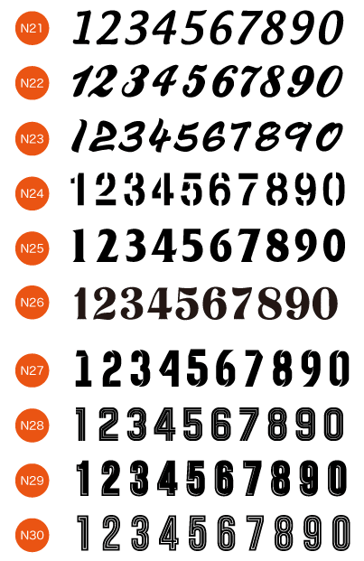 背番号 書体